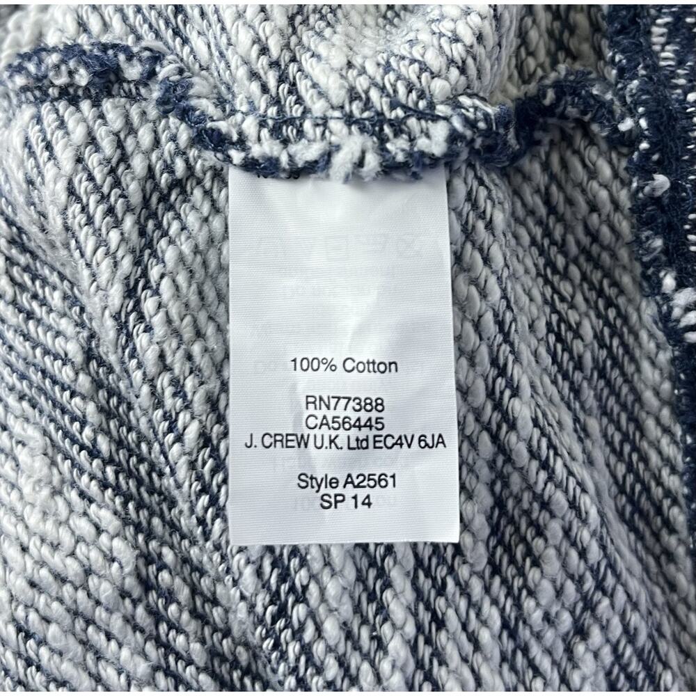 J. Crew Marled Blue Jeweled Rhinestone Neck Knit Pullover Sweater Size Large - Picture 8 of 8